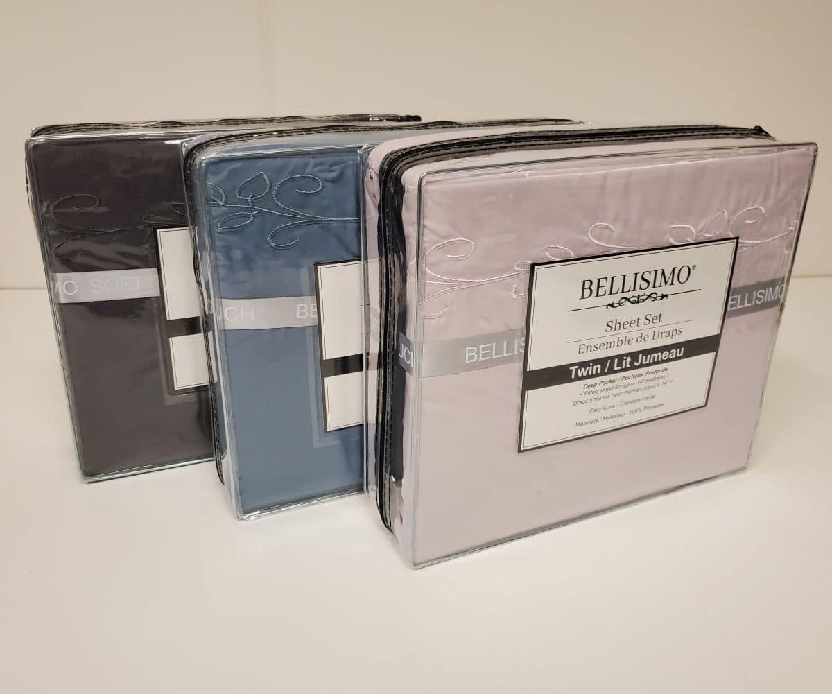 Bellisimo 4PC Sheet Set (Embroidered Pillowcases D#1) - Assorted Colors (Twin)