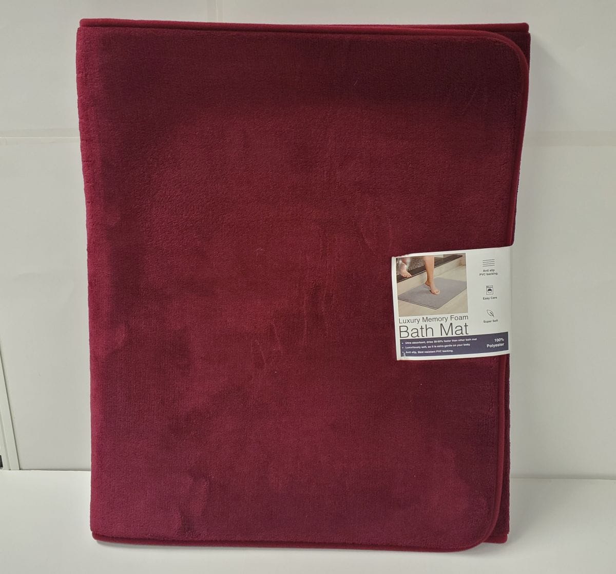 Luxury Memory Foam Bath Mat (24"x60") - Burgundy