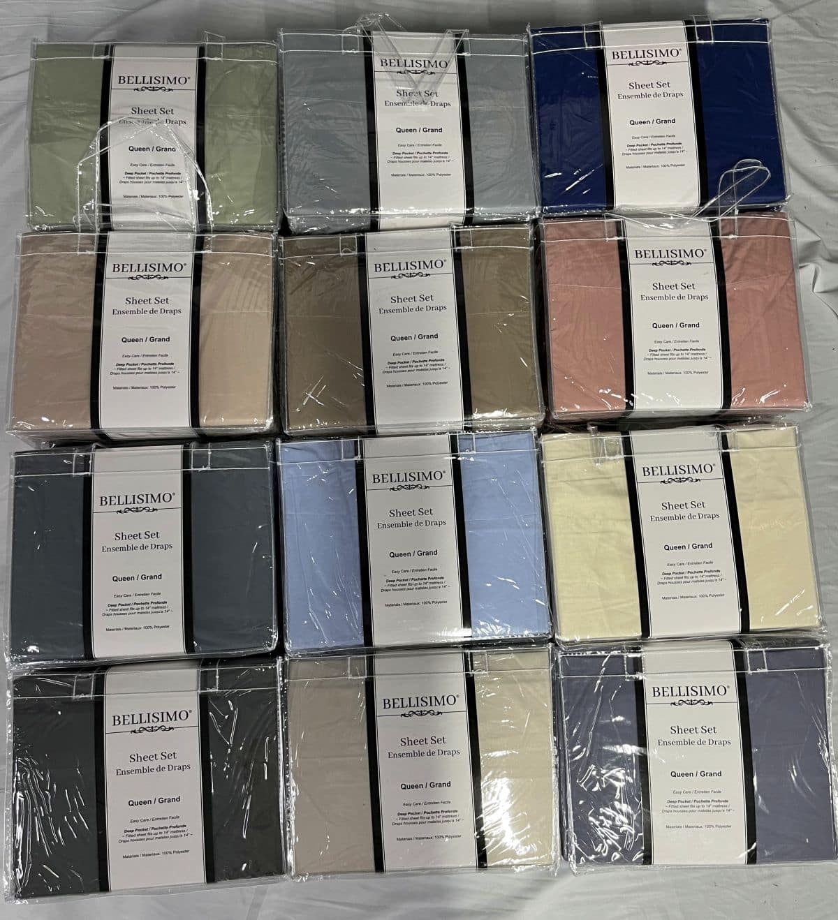 Bellisimo - 4PC Sheet Set (for 14" mattresses) - Solid (Queen) / PVC Handle Bag - Image 5