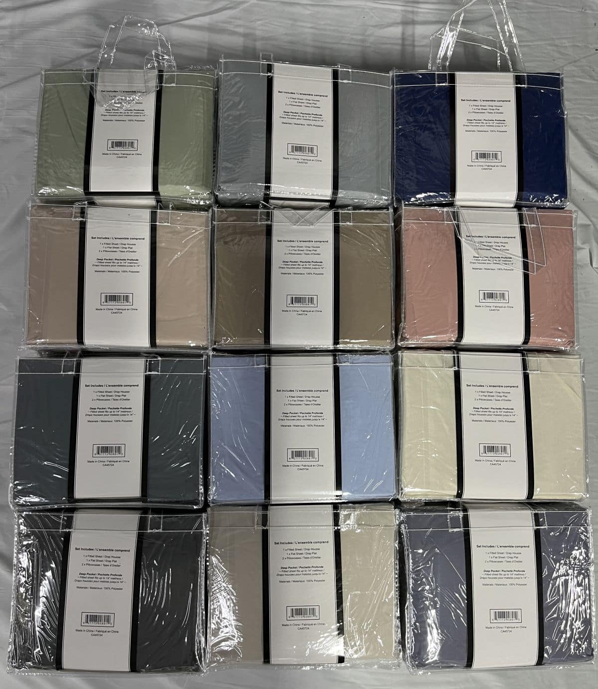 Bellisimo - 4PC Sheet Set (for 14" mattresses) - Solid (Queen) / PVC Handle Bag - Image 6
