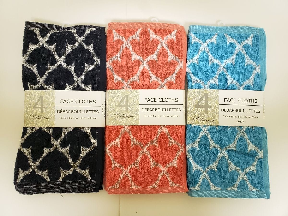 BELLISIMO - Yarn Dyed Jacquard Face Towel 4PC - Aqua