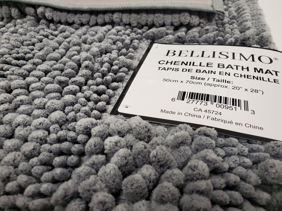 Chenille Bath Mat with TPR Backing (20"x28") - Grey * Heavy - Image 3