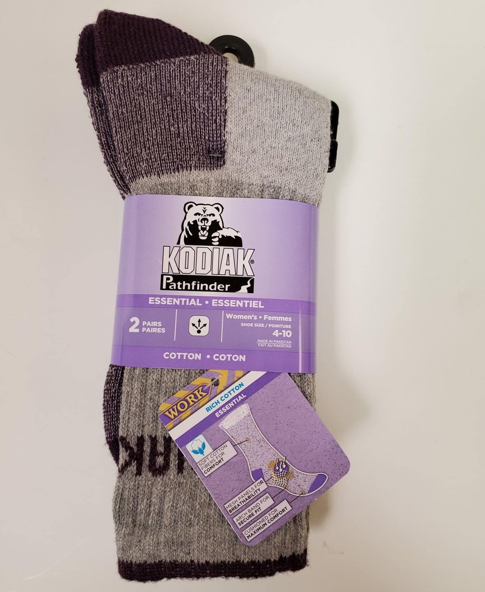 KODIAK Pathfinder Essential Socks - 2Pk - Women - Grey / Plum