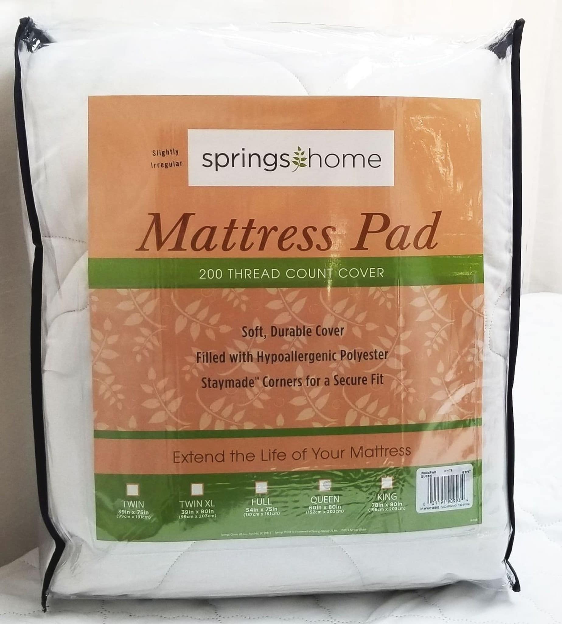 SPRINGS HOME - Mattress Pad 200TC (Twin)