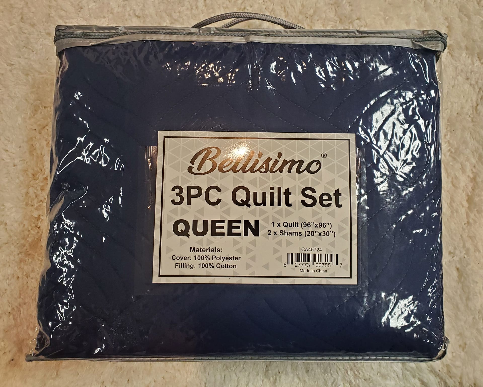 3PC Ultrasonic Quilt Set - Queen (Solid, 5 Colors) (96"x96") - Approx. 16" Drop - Image 4