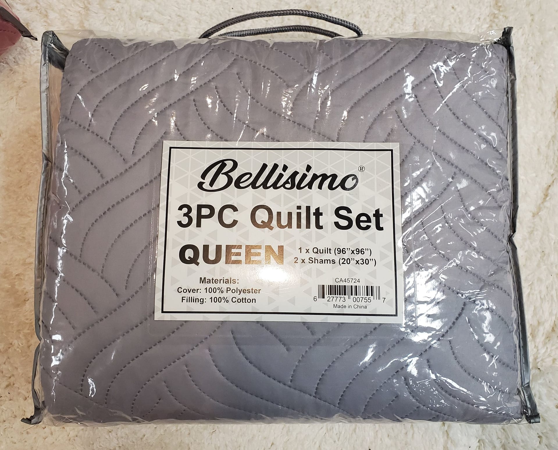 3PC Ultrasonic Quilt Set - Queen (Solid, 5 Colors) (96"x96") - Approx. 16" Drop - Image 5
