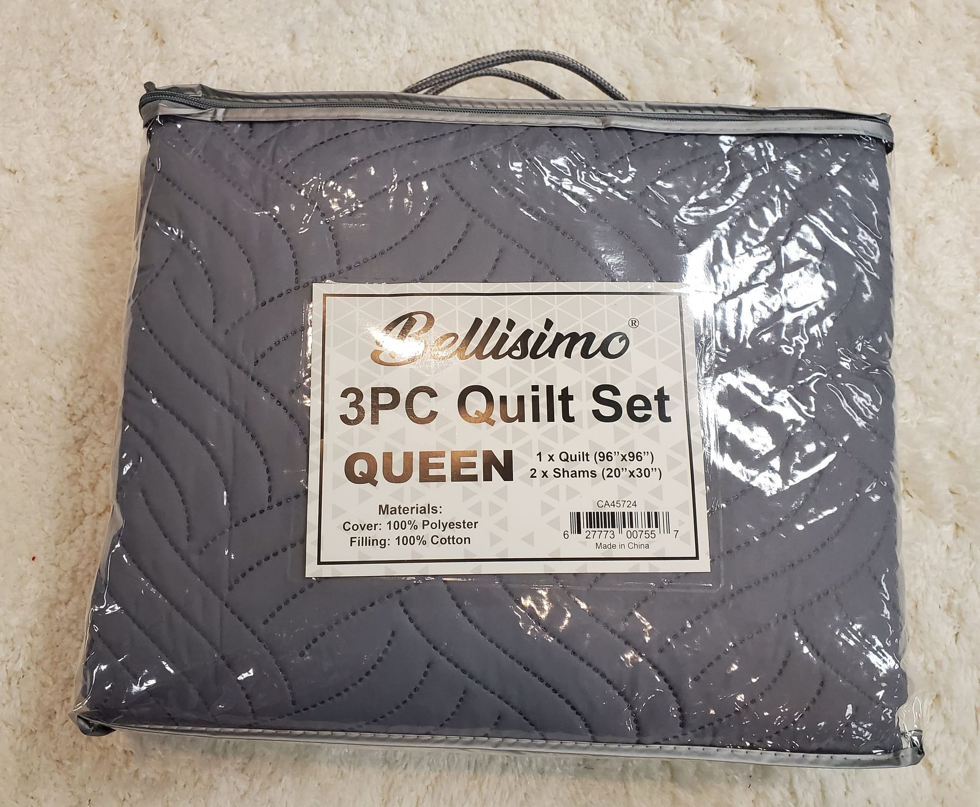 3PC Ultrasonic Quilt Set - Queen (Solid, 5 Colors) (96"x96") - Approx. 16" Drop - Image 7