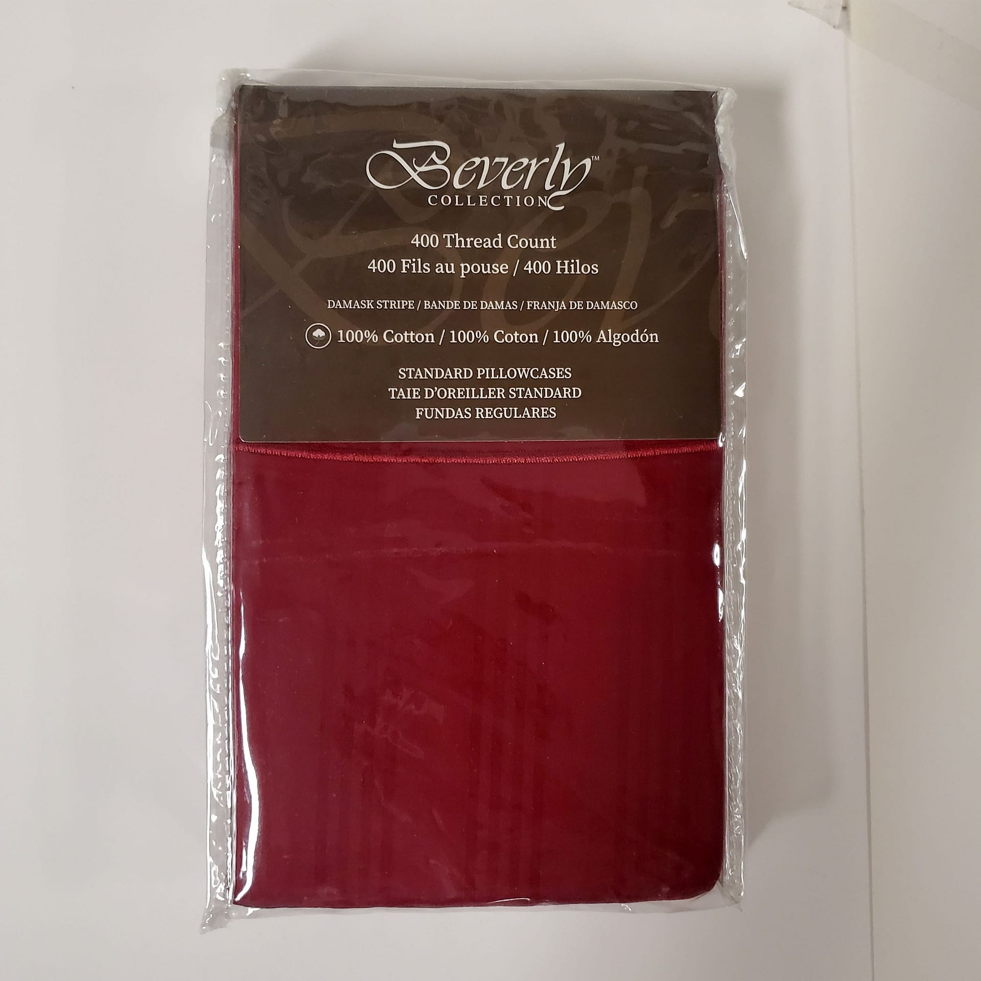 BEVERLY - 400TC Pillowcases (Std) 2PC - Tango Red