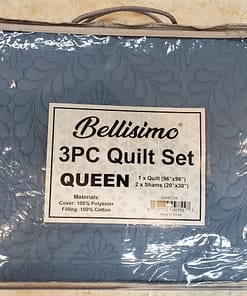 3PC Ultrasonic Quilt Set - Queen (Solid, 5 Colors) (96"x96") - Approx. 16" Drop - Image 3