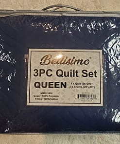 3PC Ultrasonic Quilt Set - Queen (Solid, 5 Colors) (96"x96") - Approx. 16" Drop - Image 4