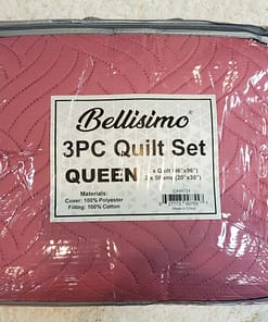 3PC Ultrasonic Quilt Set - Queen (Solid, 5 Colors) (96"x96") - Approx. 16" Drop - Image 6
