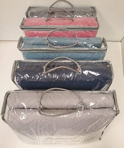 3PC Ultrasonic Quilt Set - Queen (Solid, 5 Colors) (96"x96") - Approx. 16" Drop - Image 2
