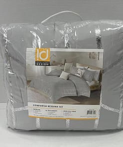 ID Khloe 5-Piece Grey/Silver Comforter Set - Queen - Image 2