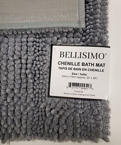 Chenille Bath Mat with TPR Backing (20"x28") - Grey * Heavy - Image 2