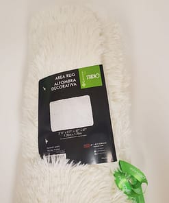 Shag Area Rug - White (Approx 4' x 6') - Image 2