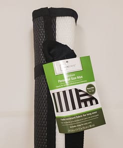 Outdoor Personal Size Mat (2' 6" x 5' 11") - Black / White Stripe - Image 2