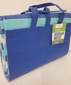 Outdoor Family Mat (5' x 7') - Blue / White Stripe