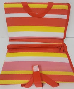 Outdoor Family Mat (5' x 7') - Red / Yellow Stripe - Image 3