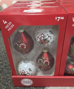 Glass Ornaments 4PC Set (Candy Cane, Holly Berry, Snowman) (pp. $7.98) - Image 2
