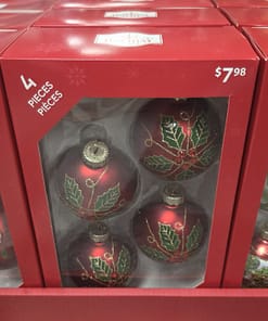 Glass Ornaments 4PC Set (Candy Cane, Holly Berry, Snowman) (pp. $7.98) - Image 3