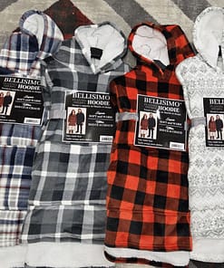 Adult Sweater with Hoodie (Flannel / Sherpa) - Plaid Patterns