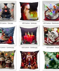 XMAS LED Cushions 18x18 - 9 Designs