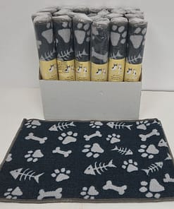 Pet Mat 16"x24" - Fish Bones (with rubber back)